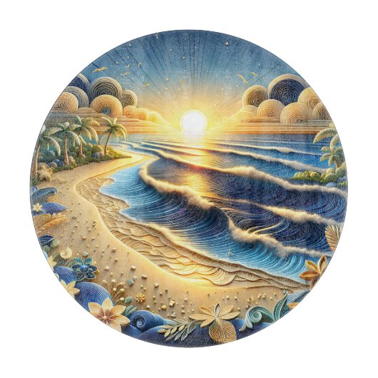 Quilling Effect von Ocean View Tropical Paper Schneidebrett (Vorderseite)