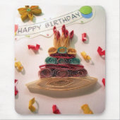 Quilling Geburtstags-Kuchen Mousepad (Vorne)