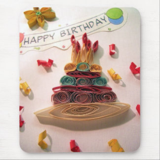 Quilling Geburtstags-Kuchen Mousepad