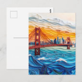 Quilling Golden Gate Bridge in San Francisco Postkarte (Vorne/Hinten)
