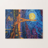 Quilling Moonlit Eiffel Tower in Paris Puzzle (Horizontal)