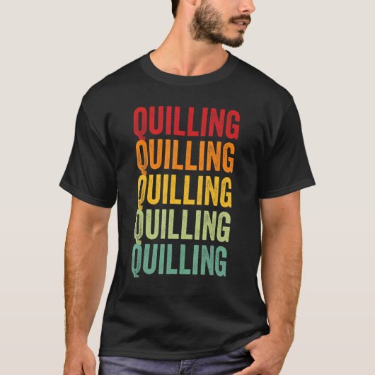 Quilling Quilling-Hobbyist Regenbogen-Design T-Shirt (Vorderseite)