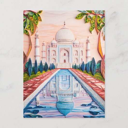 Quilling Taj Mahal bei Sunrise Postkarte (Vorderseite)