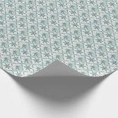 Quilly Blue Snowflake Pattern Winter Geschenkpapier (Ecke)