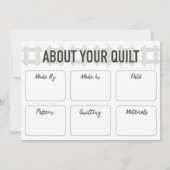 Quilpflegekarte - Modernes Design - Seitengrün Dankeskarte (Rückseite)