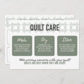 Quilpflegekarte - Modernes Design - Seitengrün Dankeskarte (Vorne/Hinten)