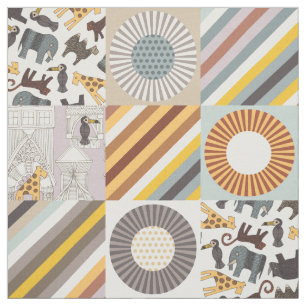 Quilplätze für städtische Dschungelkater Stoff