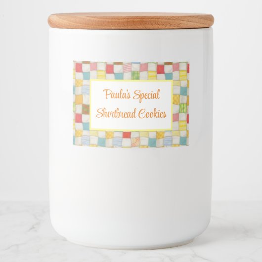 QUILT-2"X3"-Lebensmittelcontainer-Etikett horizont Lebensmitteletikett (Vorderseite)