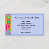 Quilt Art Business Card im Hintergrund Visitenkarte (Rückseite)