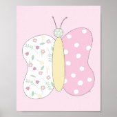 Quilt Art Print Set: Butterfly Pink Gallery Wall Poster (Vorne)