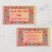 Quilt Block Art Patchwork Border-Werbeaktion Visitenkarte (Vorne/Hinten)