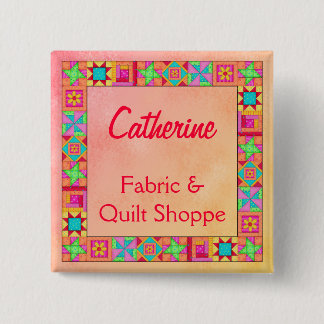 Quilt Block Border Art Quilt Business Name Abzeich Button
