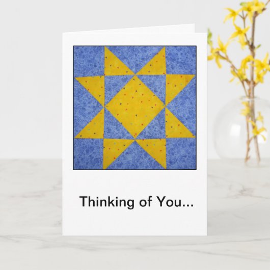 Quilt Block Friendship/Sympathy Greeting Card Karte (Gelbe Blume)