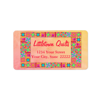 Quilt-Block-Patchwork-Business-Rücksendeadresse Adressaufkleber