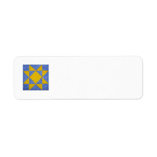 Quilt Block Rücksendeadressen-Aufkleber blau
