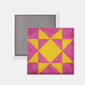 Quilt Blockmagnete Star Pink Magnet (Vorderseite/Rückseite)