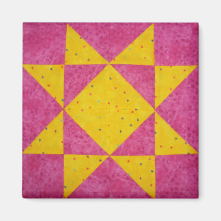 Quilt Blockmagnete Star Pink Magnet