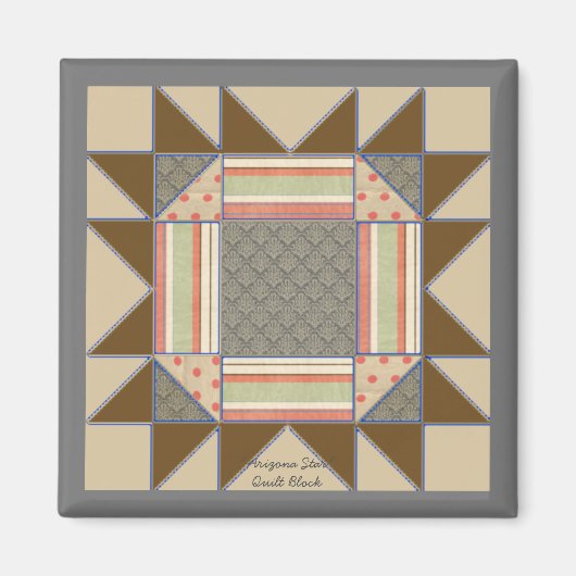 Quilt-Blockmuster "Arizona Star"-Magnet Magnet (Vorne)