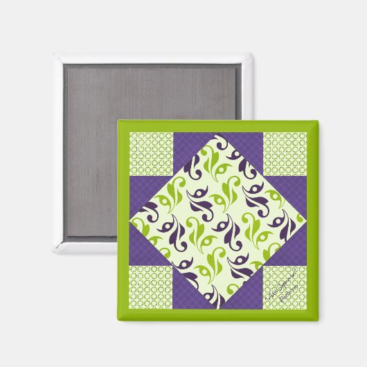 Quilt Blockmuster "Art Square" Magnet (Vorderseite/Rückseite)