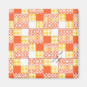 Quilt Blockmuster "Autumn Tints" Square Magnet (Vorne)