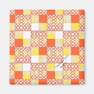 Quilt Blockmuster "Autumn Tints" Square Magnet