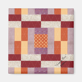 Quilt Blockmuster "Crayon Box" Quadrat-Magnet Magnet