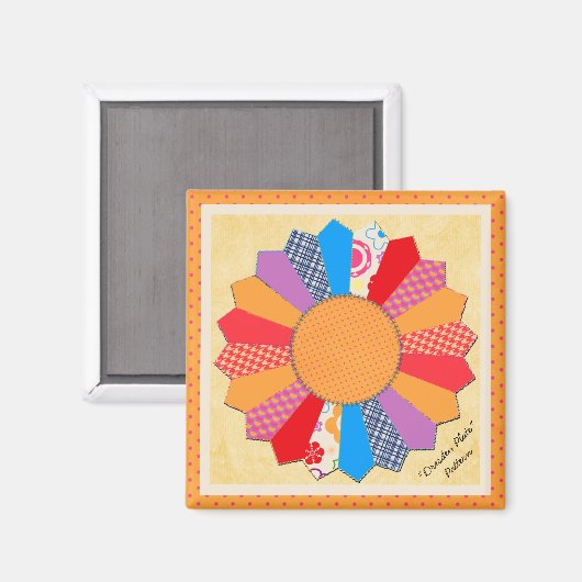 Quilt-Blockmuster "Dresdplatten" Magnet (Vorderseite/Rückseite)