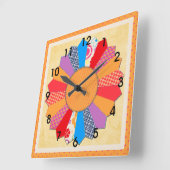 Quilt-Blockmuster "Dresdplatten" Wandleuchte Quadratische Wanduhr (Winkel)
