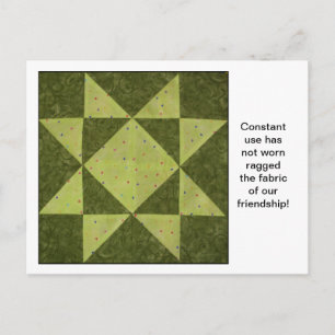 Quilt-Blocknotizen Postkarte