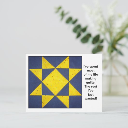 Quilt-Blocknotizen Postkarte (Stehend Vorderseite)