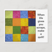 Quilt-Blocknotizen Postkarte