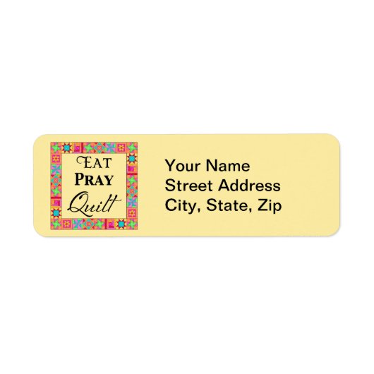 Quilt Blocks Border Art Eat Pray Quilt Gelb (Vorne)