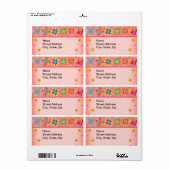 Quilt Blocks Orange Coral Shipping Label (Vorne)