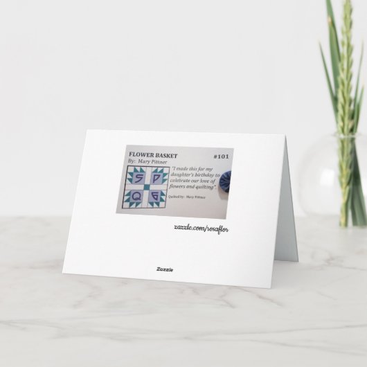 Quilt - Blume-Korb Karte (Rückseite)