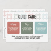 Quilt Care Card - Modernes, farbenfrohes Design Dankeskarte (Vorne/Hinten)