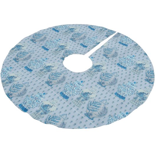 Quilt Chinoiserie Ginger Jar   Polyester Weihnachtsbaumdecke (Schrägansicht)