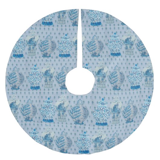 Quilt Chinoiserie Ginger Jar   Polyester Weihnachtsbaumdecke (Vorderseite)