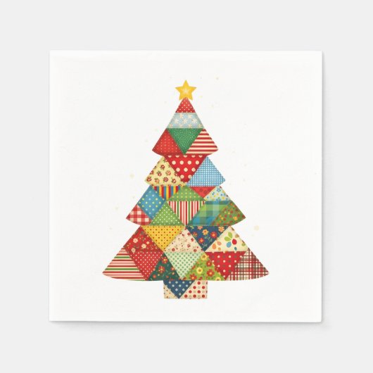 Quilt Christmas Tree Festive Quilt Lovers  Serviette (Vorderseite)