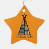Quilt Christmas Tree mit Monogram Keramik Ornament (Vorne)