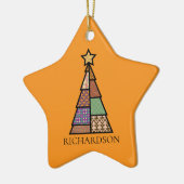 Quilt Christmas Tree mit Monogram Keramik Ornament (Links)