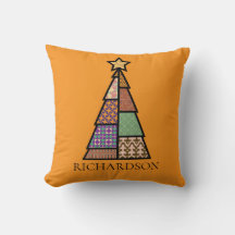 Quilt Christmas Tree mit Monogram Throw Kissen