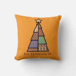 Quilt Christmas Tree mit Monogram Throw Kissen
