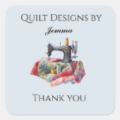 Quilt Design Vielen Dank Quadratischer Aufkleber (Vorderseite)