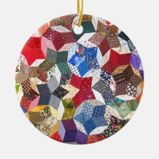 Quilt Fabric Keramik Ornament (Vorne)