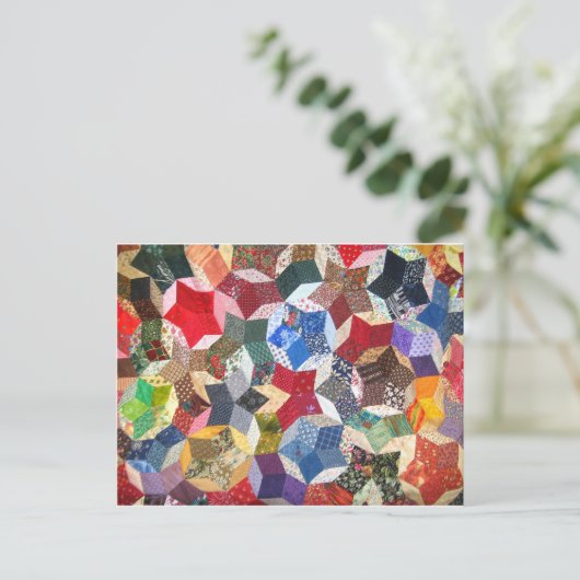 Quilt Fabric Postkarte (Stehend Vorderseite)