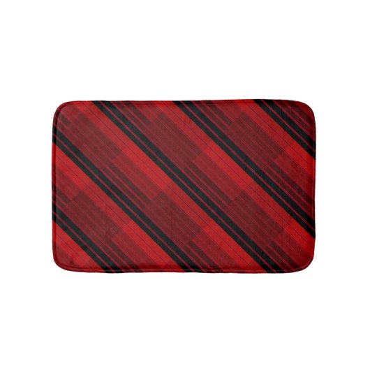 Quilt für rotes und schwarzes geometrisches Patchw Badematte (Vorderseite)