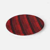 Quilt für rotes und schwarzes geometrisches Patchw Pappteller (Schrägansicht)