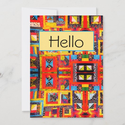 Quilt Improv Modern Bold Abstrakt Karte (Vorderseite)