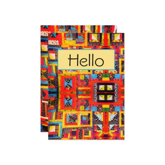 Quilt Improv Modern Bold Abstrakt Karte (Vorderseite/Rückseite Beispiel)