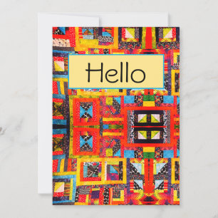 Quilt Improv Modern Bold Abstrakt Karte